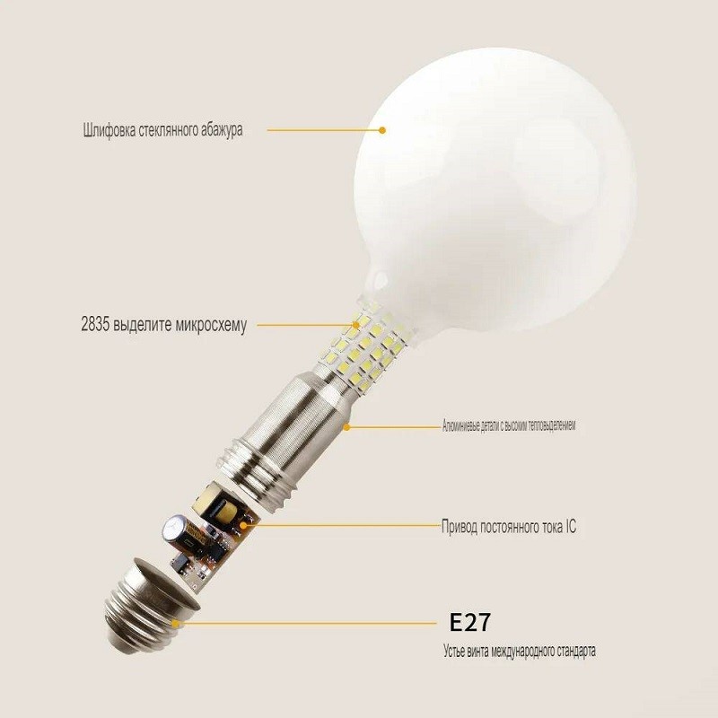 Лампа LED 360 G50 E27 W5 K4000