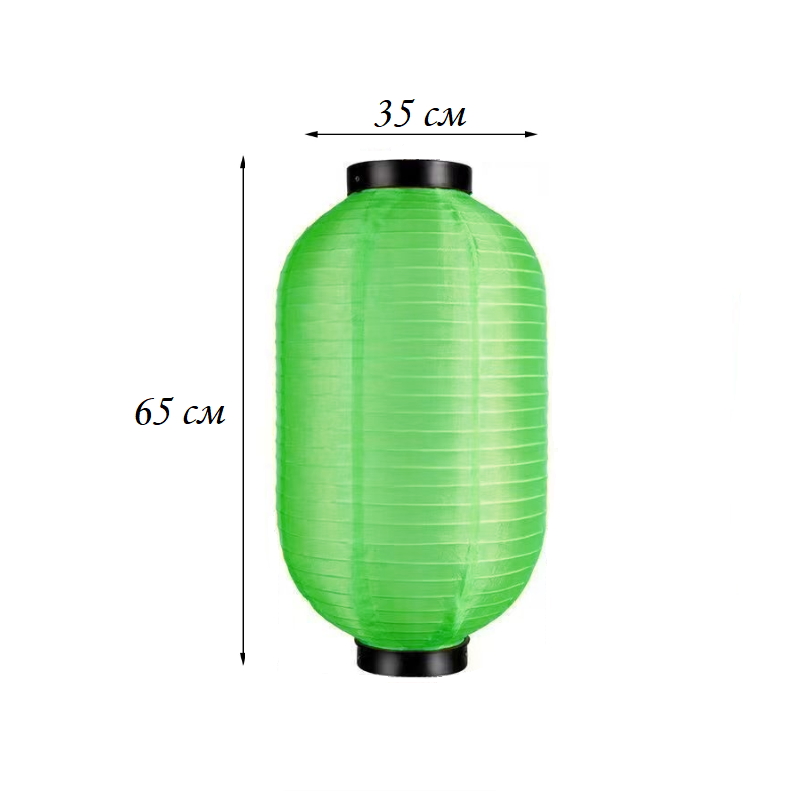 Китайский фонарь Цилиндр 35х65 см, зеленый