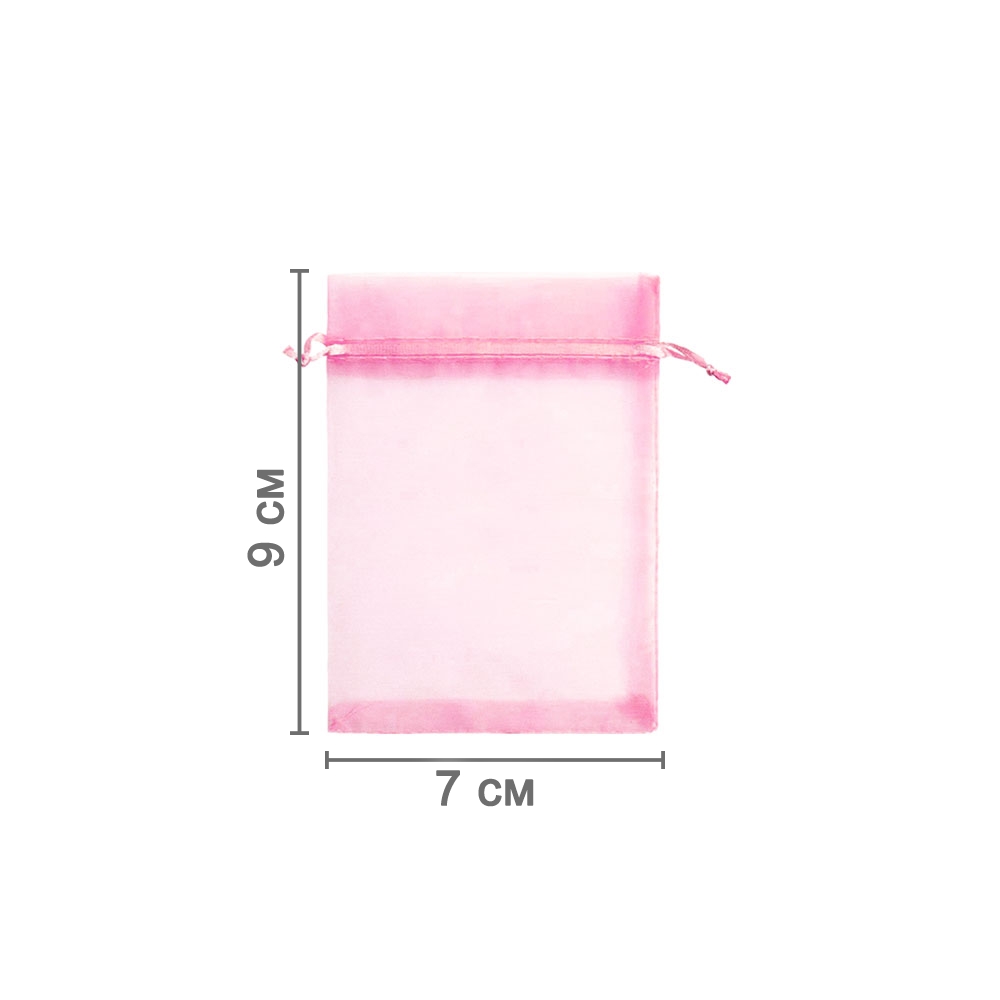 Мешочек из органзы 7 х 9 см светло-розовый 