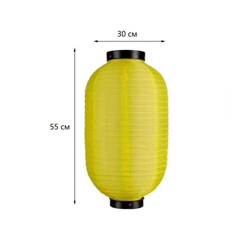 Китайский фонарь Цилиндр 30х55 см, желтый