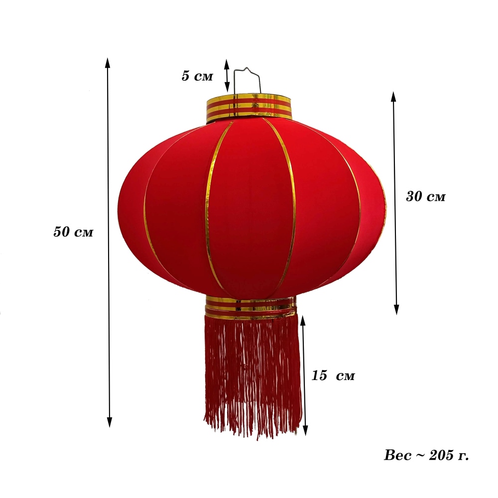 Китайский фонарь эконом d-40 см, красный