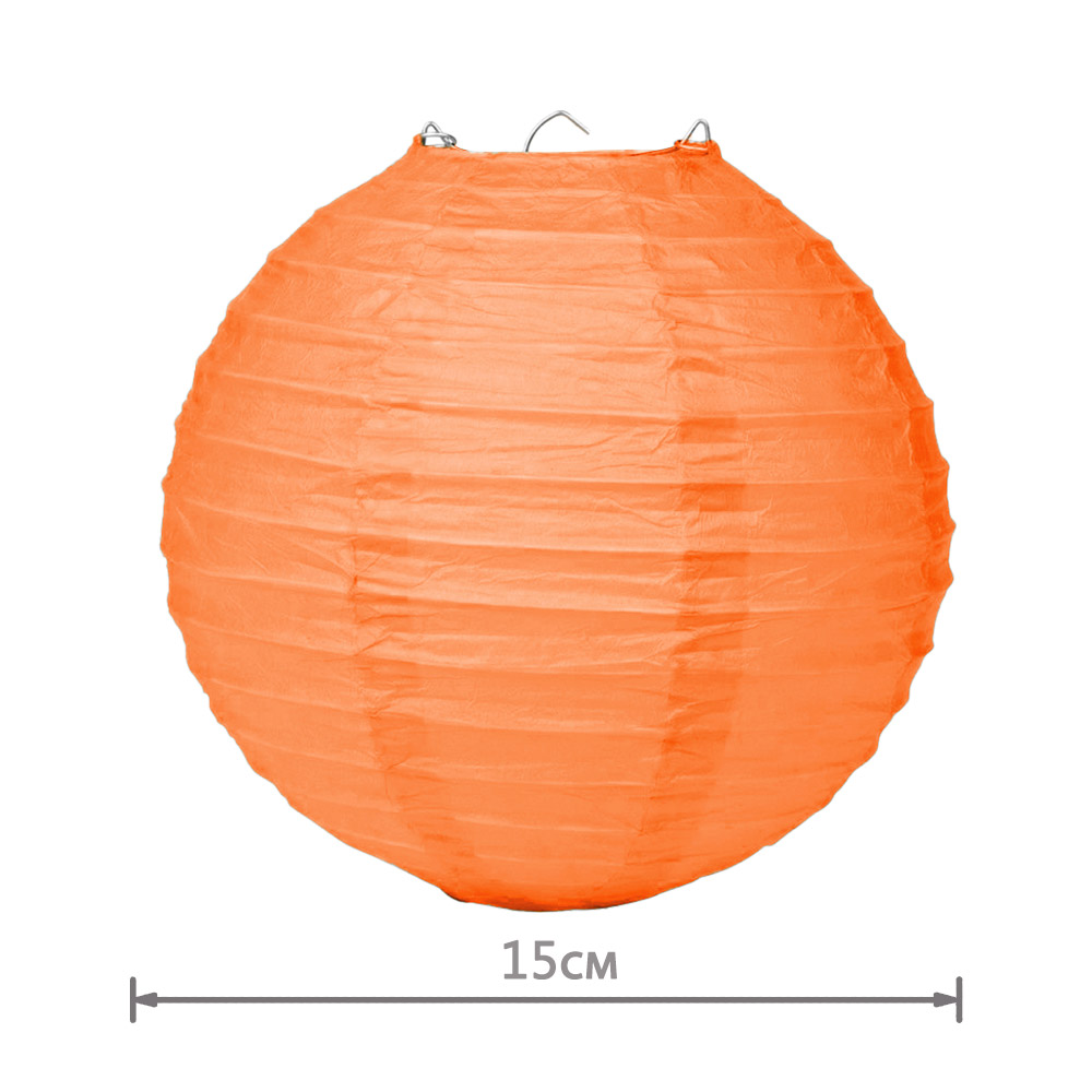 Подвесной фонарик стандарт 15 см оранжевый new