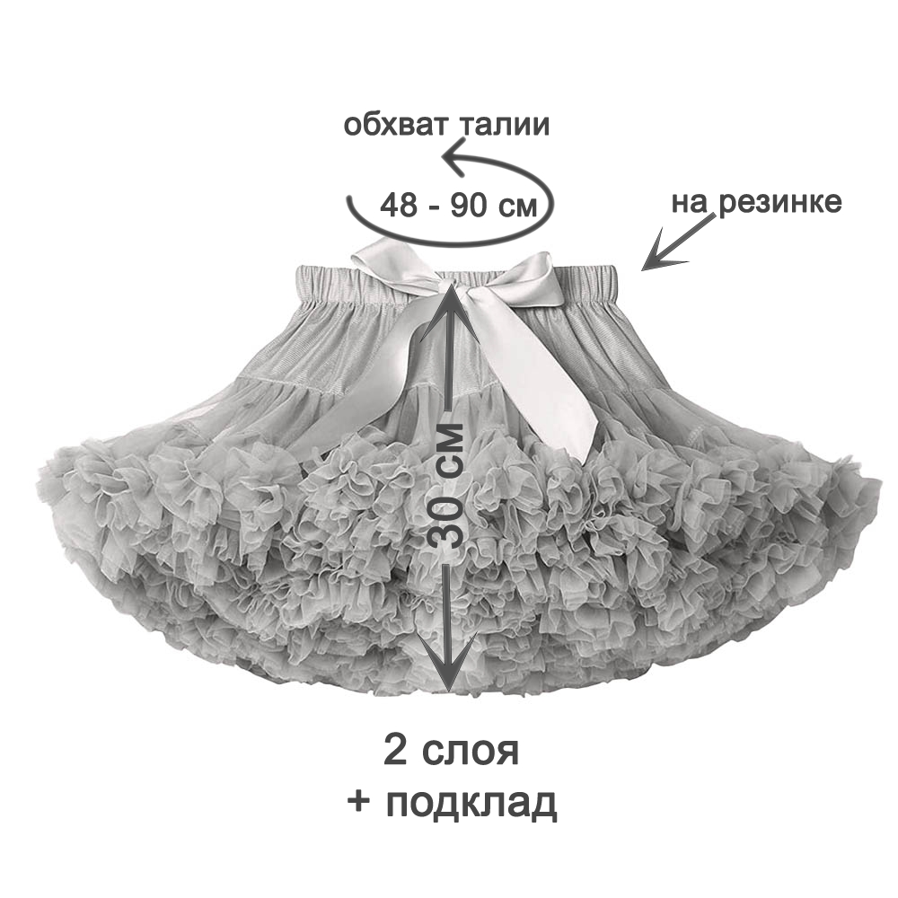 Юбка-пачка детская 28 см серая №13 М