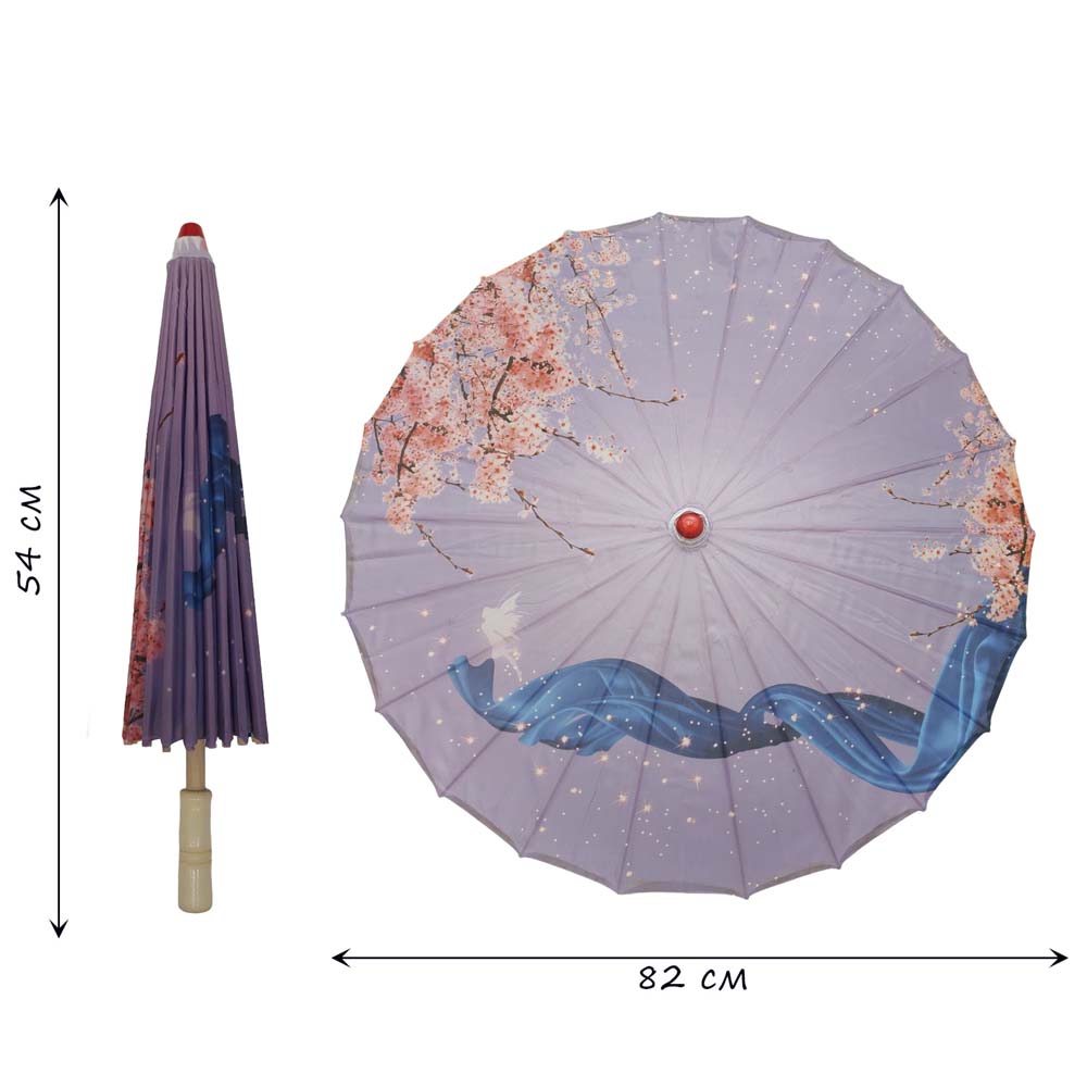 Китайские тканевые зонтики цветочные 82х54см, №6