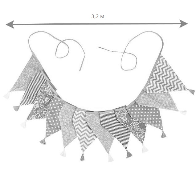 Гирлянда тканевая с кисточками № 7 (3,2 м)