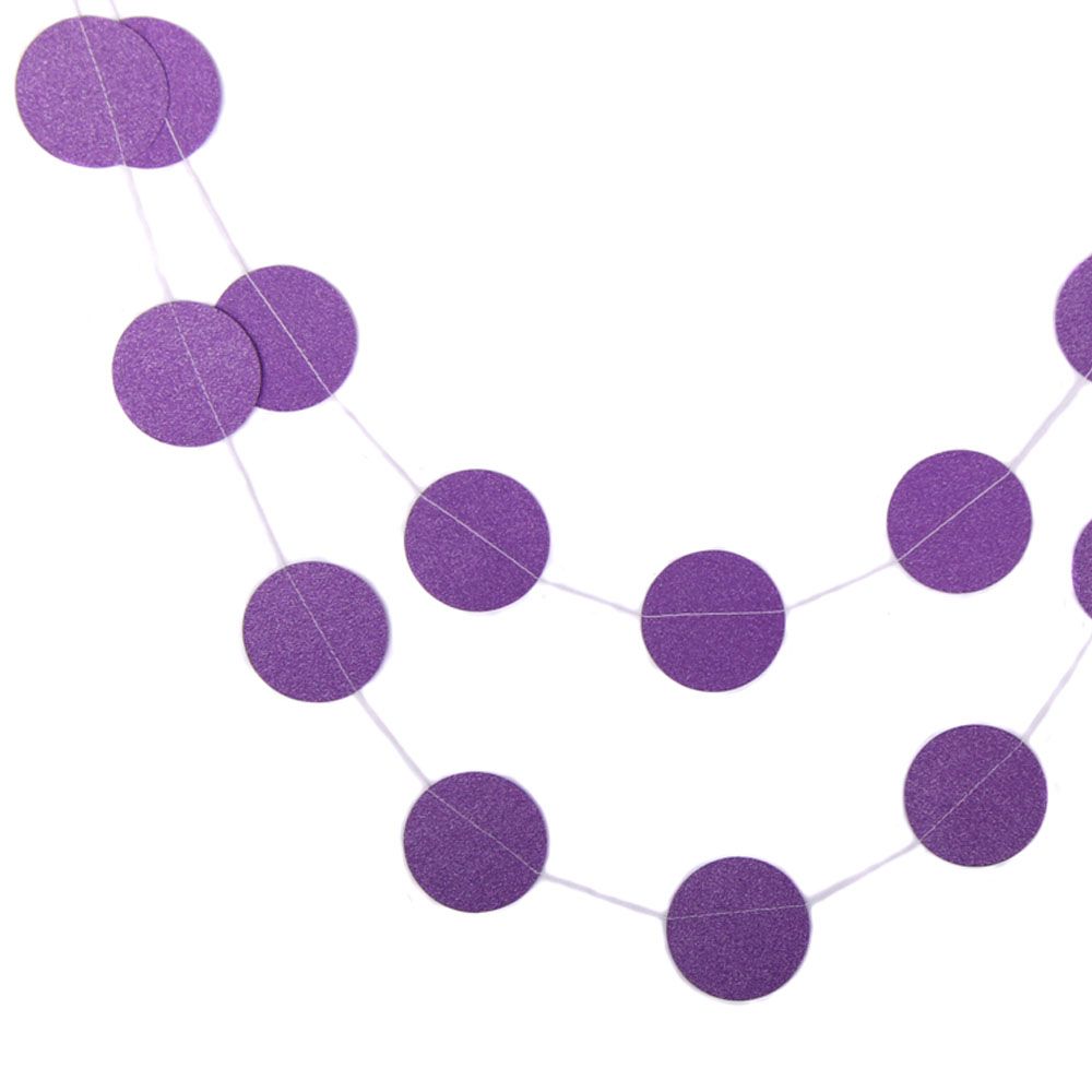 Гирлянда "Кружочки" блеск фиолетовая 7 см х 2,5 м