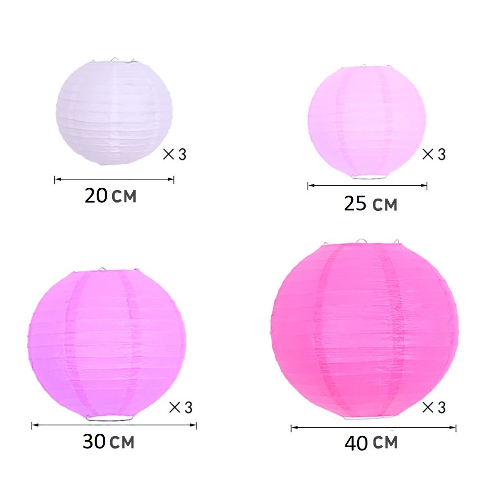 Комплект подвесные фонарики микс 12 см, № 1