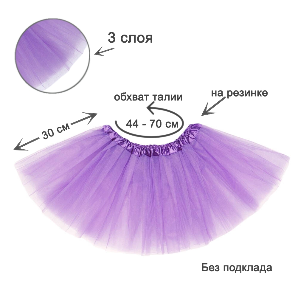 Юбка-пачка детская 30 см сиреневая №1