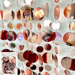 Гирлянды металлик круги на кольцах 3+5см, 1 м х 10 шт, розовое золото