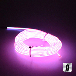 Шнур неоновый светящийся от USB 3 м, розовый