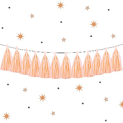 Гирлянда тассел 12 кисточек по 10 листов, персиковый