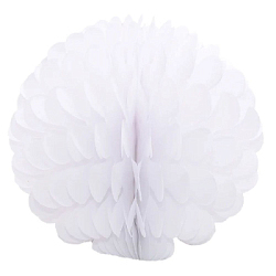 Бумажное украшение Цветочный шар-соты 30 см, белый