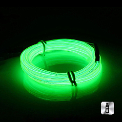 Шнур неоновый светящийся от USB 4 м, лайм