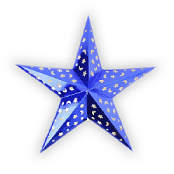 Звезда бумажная 30 см голографическая, синий