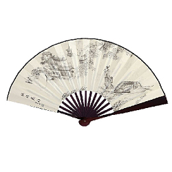 Веер для танцев 33х60см с рисунком, №8