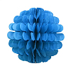 Бумажное украшение Цветочный шар-соты 25 см, синий